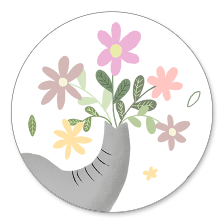 Olifantje met bloemen